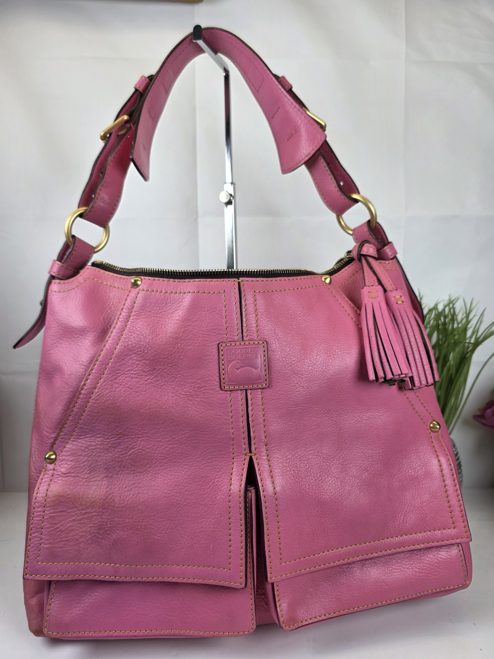 Dooney & Bourke Florentine Kingston Hobo Pink (Fuchsia/Violet) Hand Bag